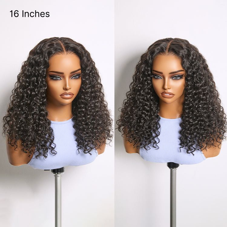180% Density Soft & Full Water Wave Glueless 7x6 Closure HD Lace Human Hair Wig Pre-Cut Lace