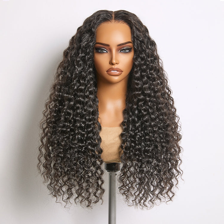 180% Density Soft & Full Water Wave Glueless 7x6 Closure HD Lace Human Hair Wig Pre-Cut Lace
