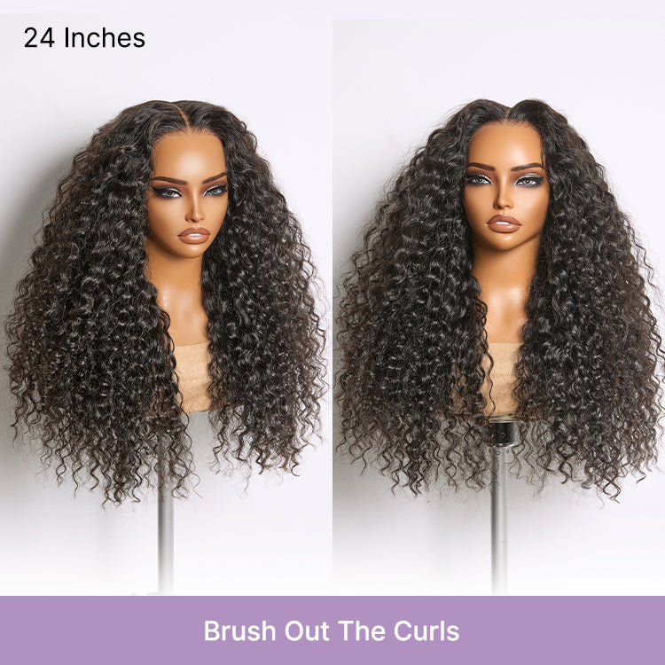 180% Density Soft & Full Water Wave Glueless 7x6 Closure HD Lace Human Hair Wig Pre-Cut Lace