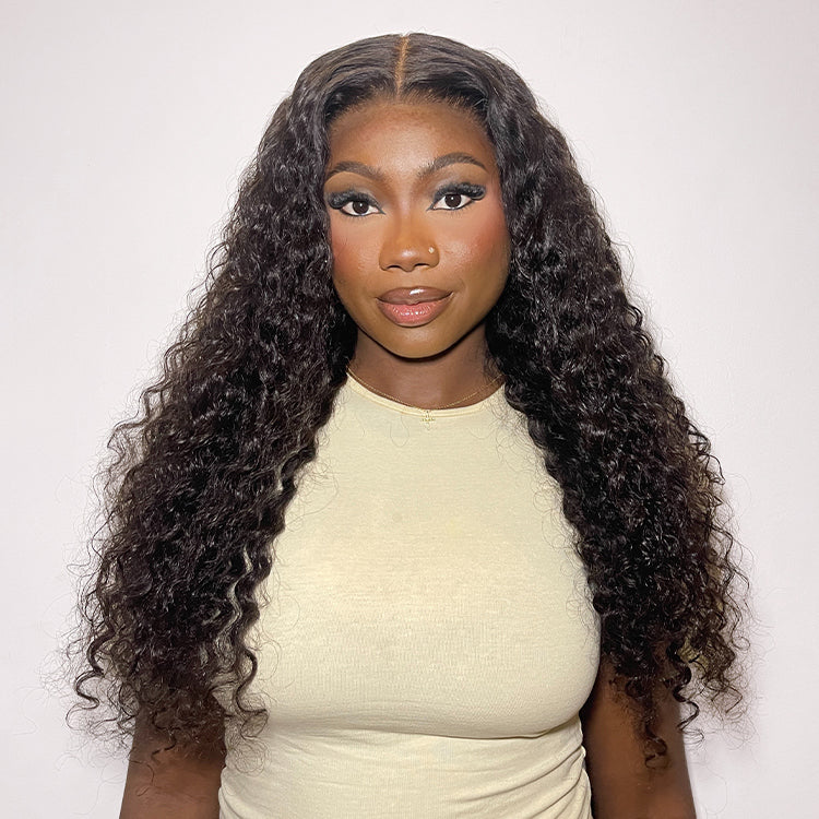 180% Density Soft & Full Water Wave Glueless 7x6 Closure HD Lace Human Hair Wig Pre-Cut Lace