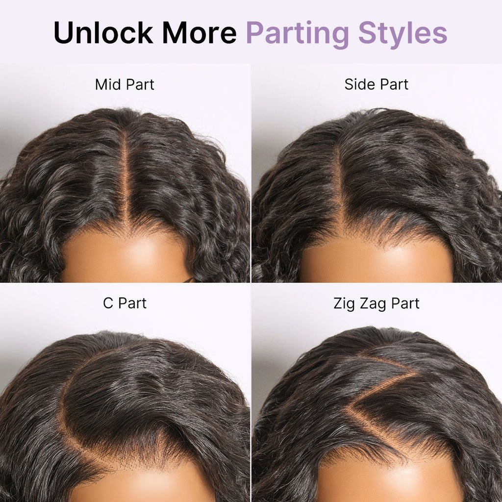 180% Density Soft & Full Water Wave Glueless 7x6 Closure HD Lace Human Hair Wig Pre-Cut Lace
