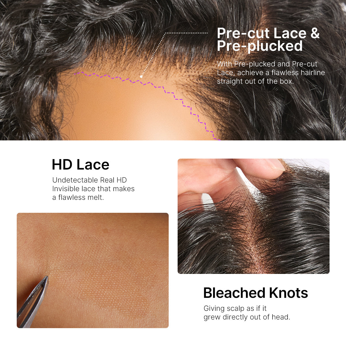 Water Wave Pixie Cut Water Wave Glueless Minimalist HD Lace Short Curly Wig