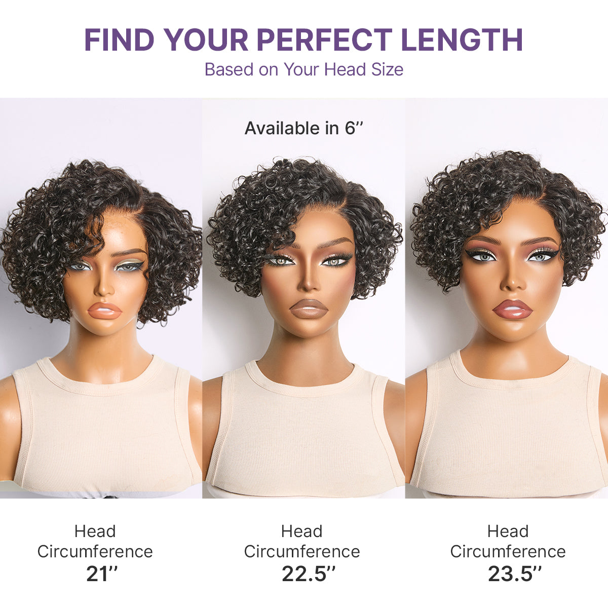 Water Wave Pixie Cut Water Wave Glueless Minimalist HD Lace Short Curly Wig