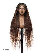 HD Full Lace Human Hair Boho Curls 36" Knotless Boho Box Braided Wig