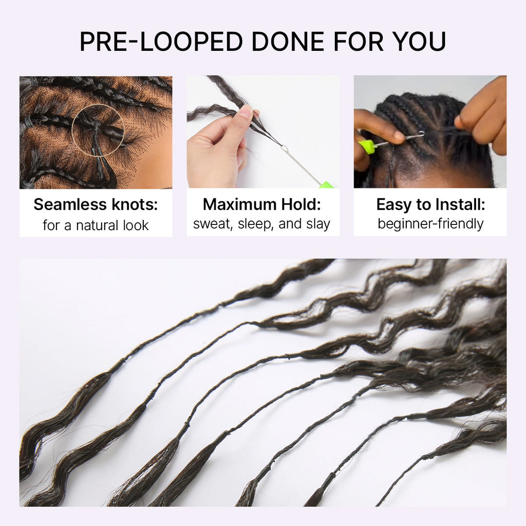 Pre-Separated Feather Crochet Human Hair Extensions Deep Wave / Kinky Straight Protective Style