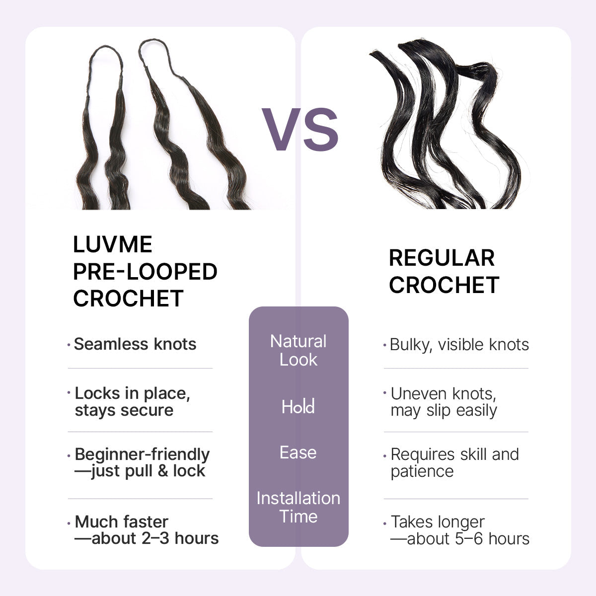 Pre-Separated Feather Crochet Human Hair Extensions Deep Wave / Kinky Straight Protective Style