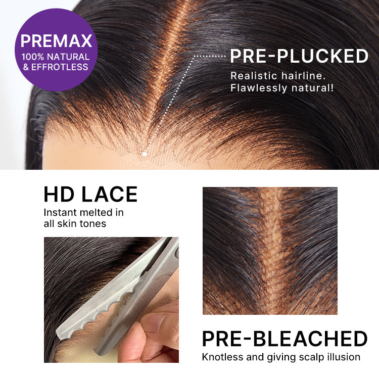 180% Density Blonde Highlight Butterfly Cut Layered Light Yaki Straight Glueless 7x6 Closure HD Lace Wig Pre-Cut Lace