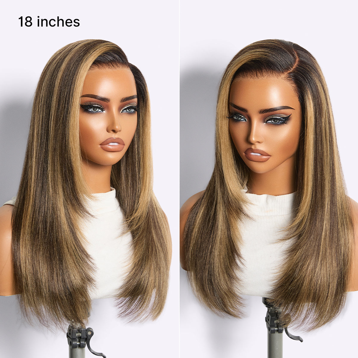180% Density Blonde Highlight Butterfly Cut Layered Light Yaki Straight Glueless 7x6 Closure HD Lace Wig Pre-Cut Lace