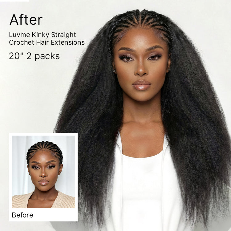 Pre-Separated Feather Crochet Human Hair Extensions Deep Wave / Kinky Straight Protective Style