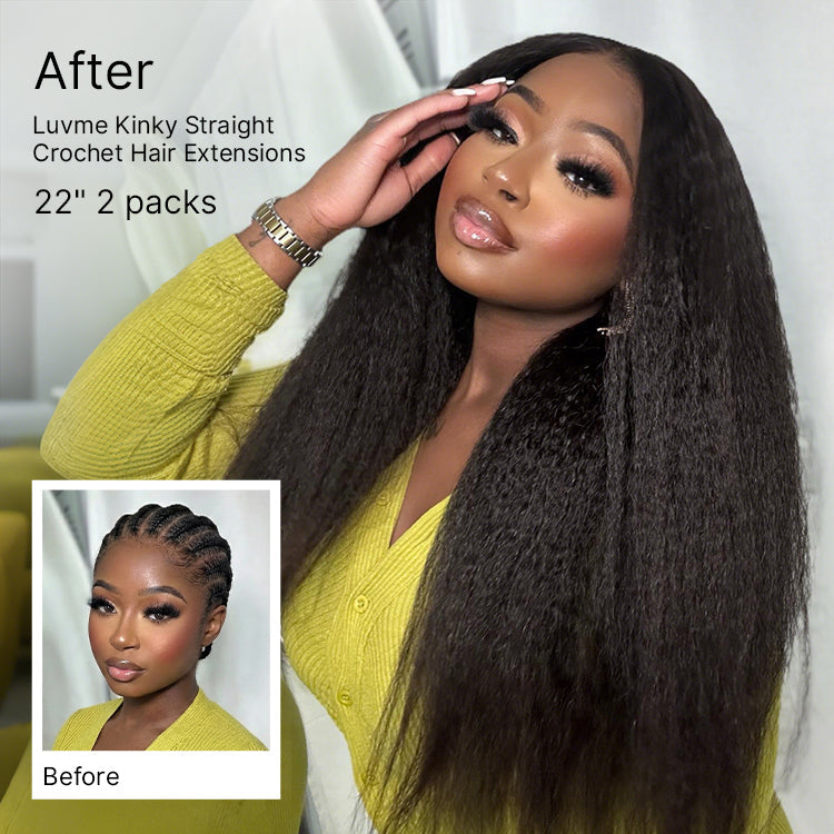 Pre-Separated Feather Crochet Human Hair Extensions Deep Wave / Kinky Straight Protective Style