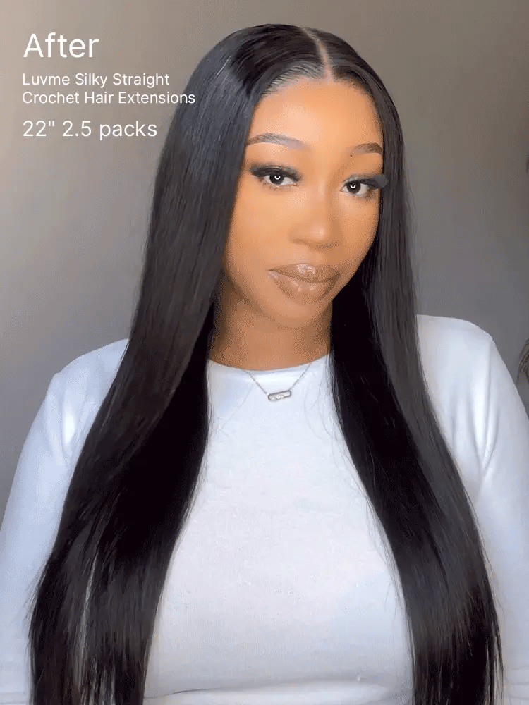 Pre-Separated Feather Crochet Human Hair Extensions Silky Straight Protective Style with Free Gifts - US Only