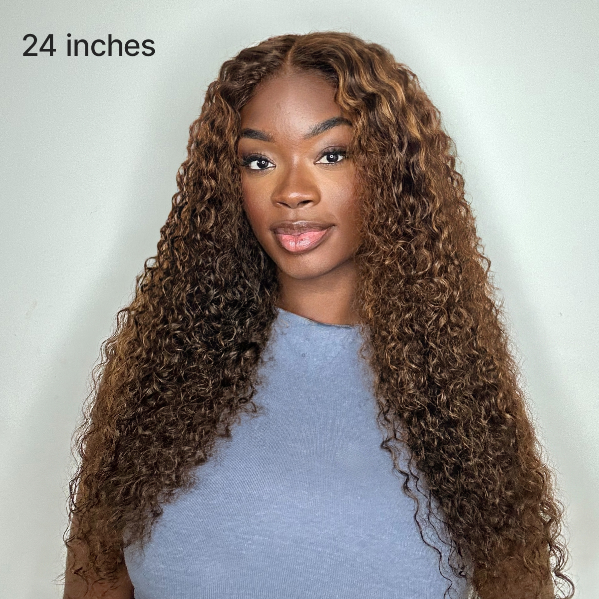 PartingMax Brown Highlights Funmi Curly 7x6 Closure HD Lace Glueless Wig Pre Cut Lace