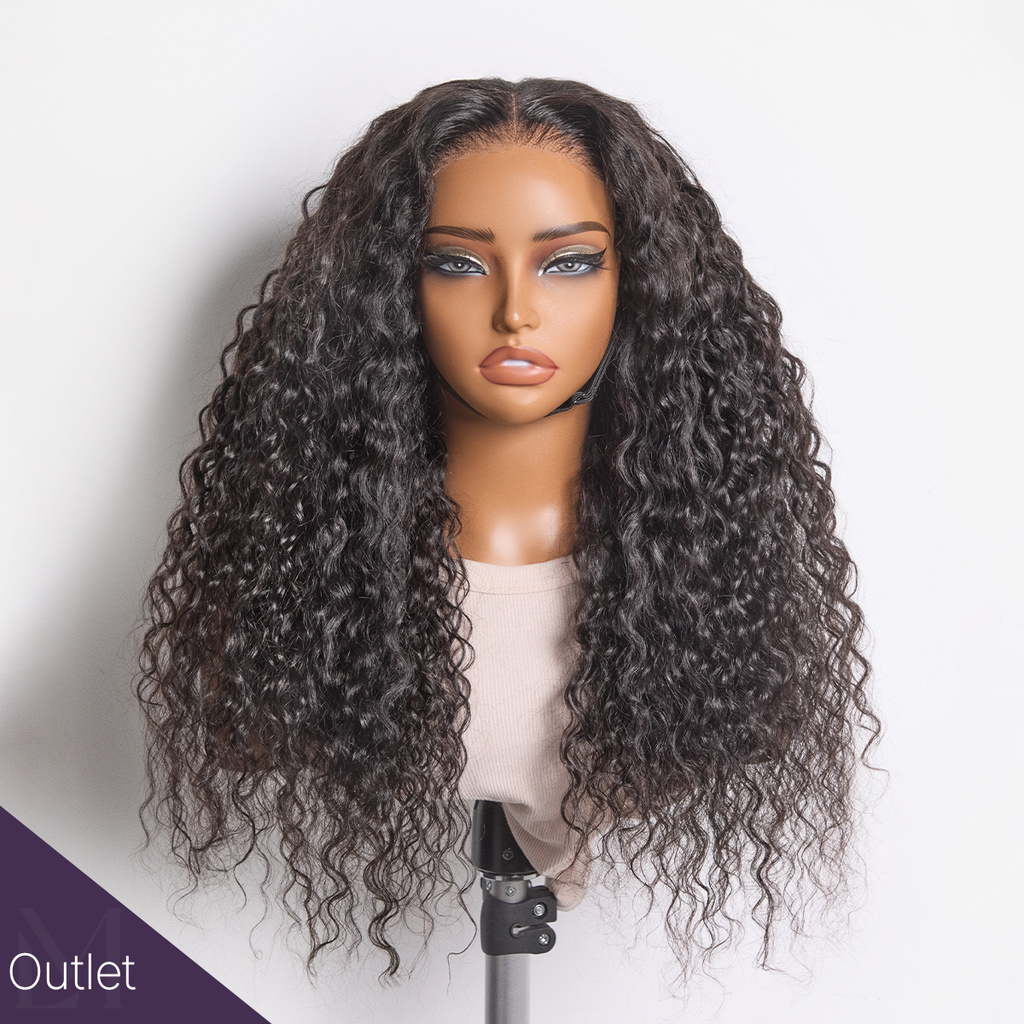 Outlet | Water Wave Glueless 5x5 Closure Regular Lace Long Curly Wig Beginner Friendly