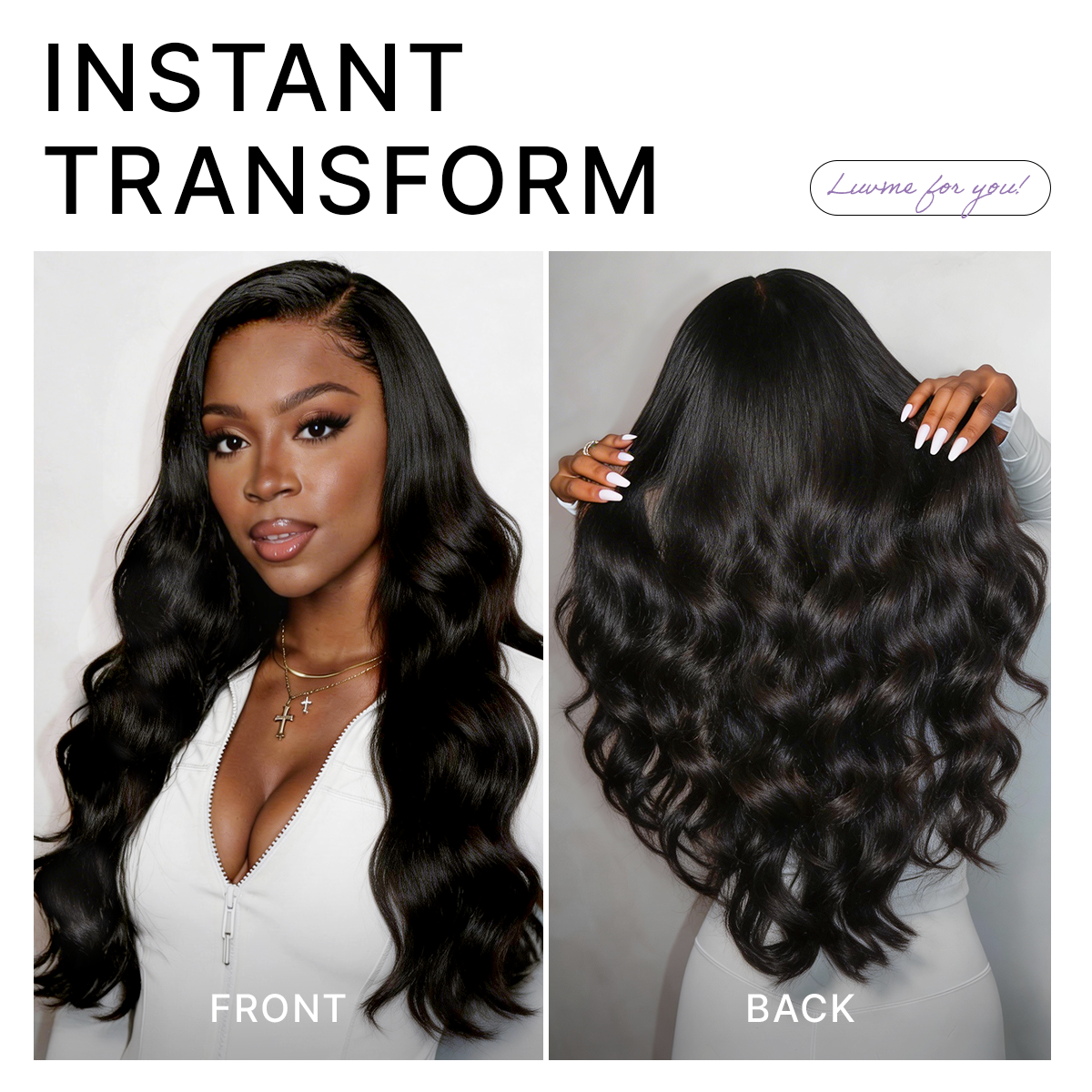 PartingMax Glueless 7x6 Closure HD Lace Loose Body Wave Long Wig Pre-Cut Lace