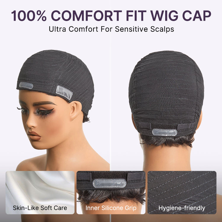 2 For $149.9 | 6 Inches Big Curly Glueless Ultra Comfort Cotton Cap Hair Wig + 10 Inches Brown Highlight Short Cut Wide T Lace Wig No Code Needed