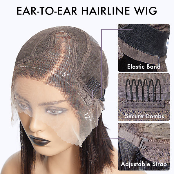 2 For $149.9 | 6 Inches Big Curly Glueless Ultra Comfort Cotton Cap Hair Wig + 10 Inches Brown Highlight Short Cut Wide T Lace Wig No Code Needed
