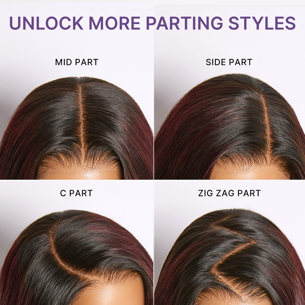 180% Density Rich Dark Plum Loose Body Wave PartingMax Glueless 7x6 Closure HD Lace Wig Pre-Cut Lace