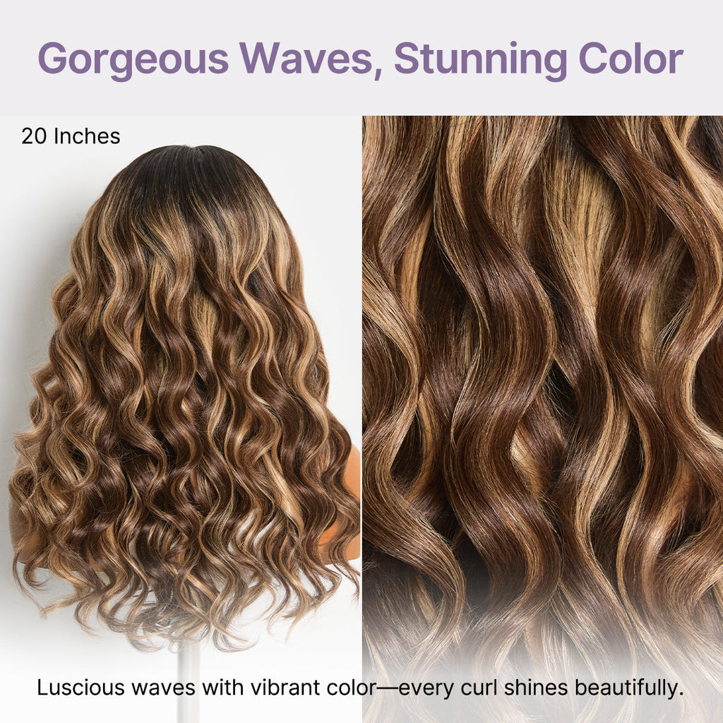 180% Density PartingMax Glueless 7x6 Closure HD Lace Blonde Highlight Loose Wave Wig Pre-Cut Lace