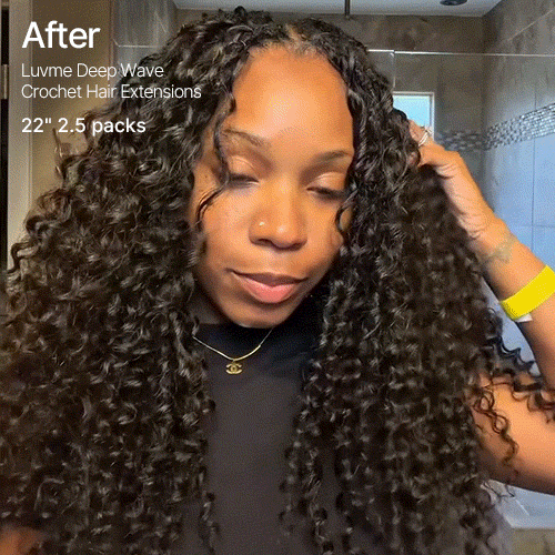 Pre-Separated Feather Crochet Human Hair Extensions Deep Wave / Kinky Straight Protective Style