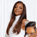 180% Density Ombre Brown Butterfly Cut Layered Light Yaki Straight Glueless 7x6 Closure HD Lace Human Hair Wig Pre-Cut Lace