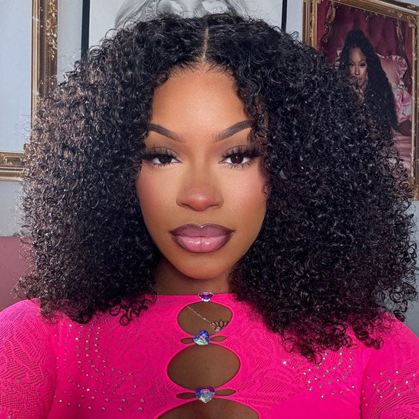 M-Cap Afro Curly Wear Go Glueless Wigs Bleached Single Knots Pre Cut 9x6 HD Lace  Wig
