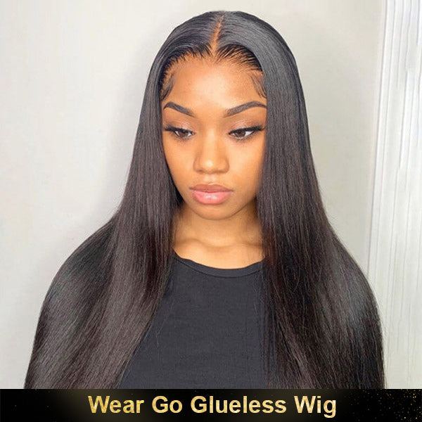 Wear Go Wigs Undetectable 13x6 HD Lace Front Wigs With Elastic Drawstring Glueless Human Hair Wigs Natural Look Beginner Friendly For Women
