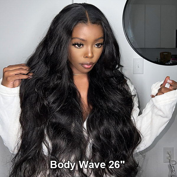 Glueless Wear Go Wig Pre-cut Lace Undetectable 7x5 HD Lace Wigs Preplucked with Natural Hairline Bleached Knots 100% Human Hair Wigs