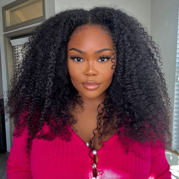 M-Cap Afro Curly Wear Go Glueless Wigs Bleached Single Knots Pre Cut 9x6 HD Lace  Wig