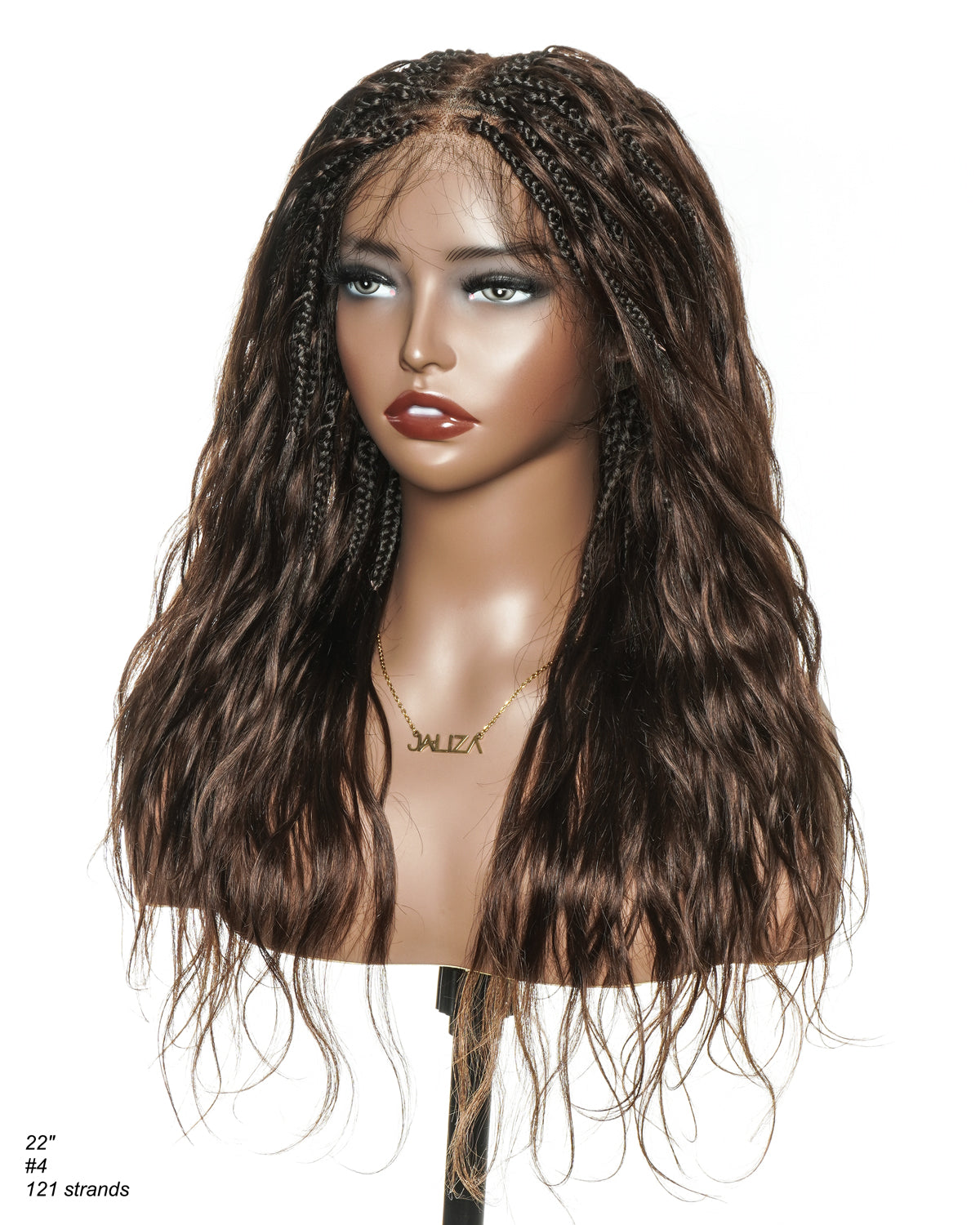 Michelle - Bora Bora Human Hair Body Wave Pre Bleached HD Full Lace Boho Box Braided Wig