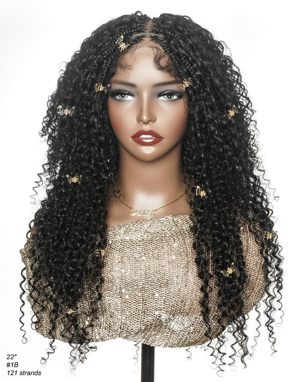 Lulu - Bora Bora Pre Bleached HD Full Lace Human Hair Curly Wave Boho Box Braided Wig