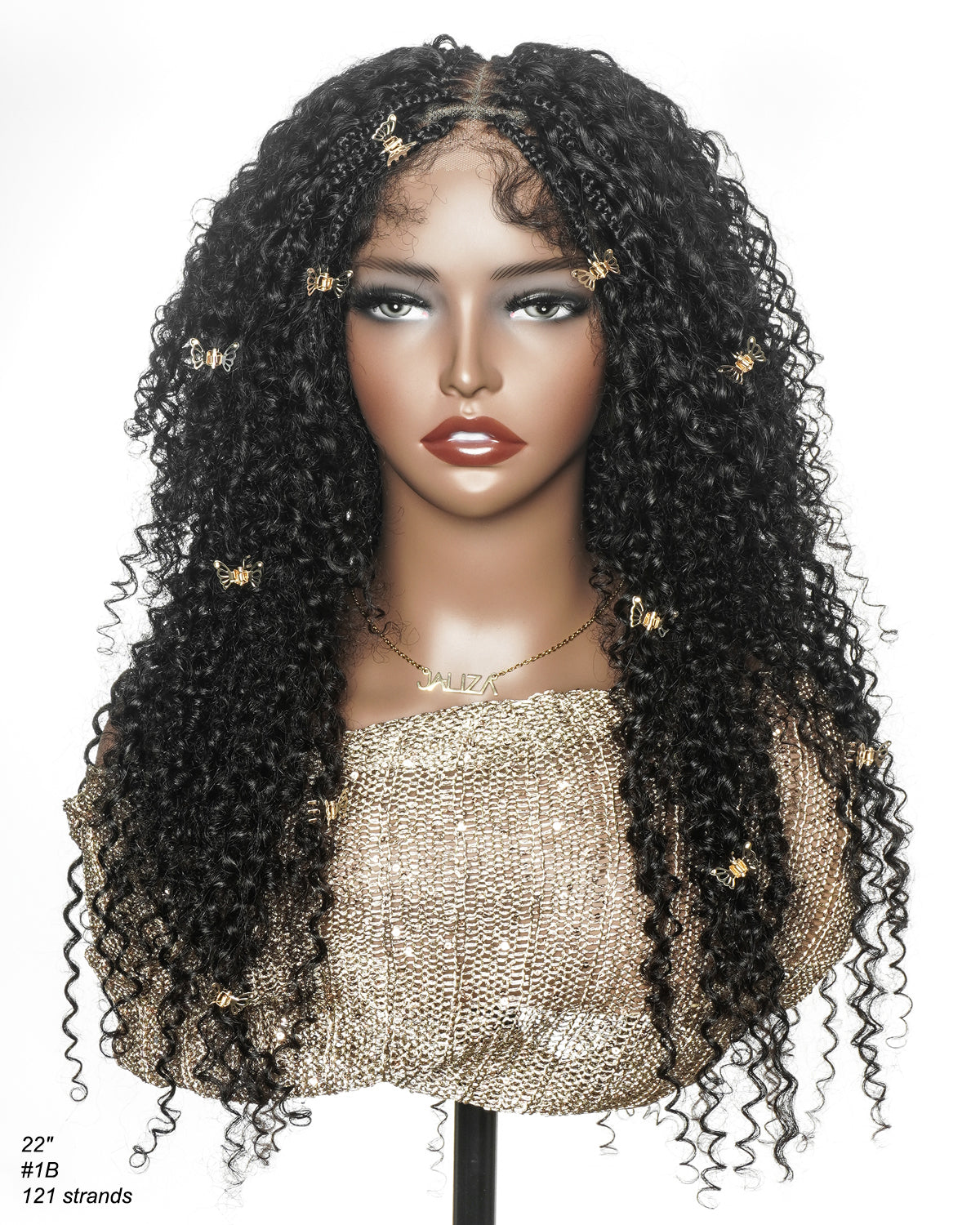 Lulu - Bora Bora Pre Bleached HD Full Lace Human Hair Curly Wave Boho Box Braided Wig