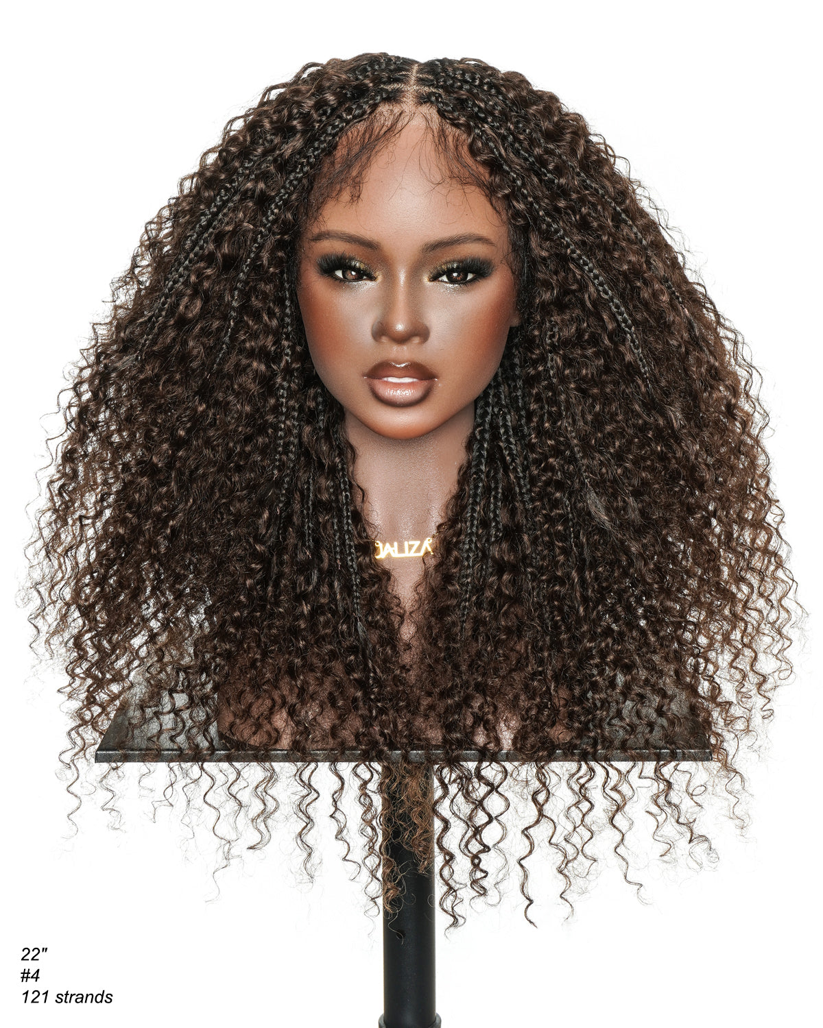 Lulu - Bora Bora Pre Bleached HD Full Lace Human Hair Curly Wave Boho Box Braided Wig