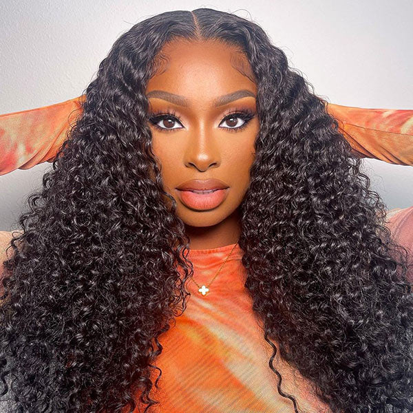 Kinky Curly Pre Bleached Pre Cut Wear Go Glueless Wig Tiny Knots