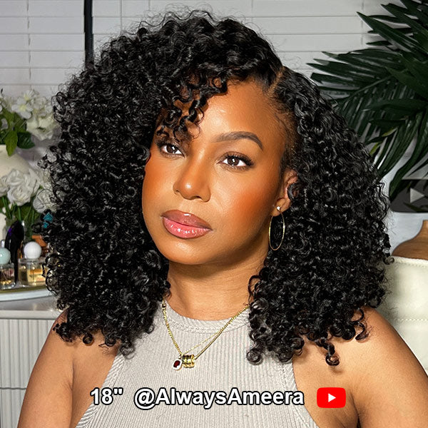 M-Cap Pre-Cut 9x6 HD Lace Kinky Curly Wear Go Wig Bleached Tiny Knots 100% Glueless Wig