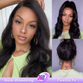 Body Wave Invisi Drawstring 360 Glueless Wig Flexible Fit Bleached Knots Wig Pre-Cut Lace