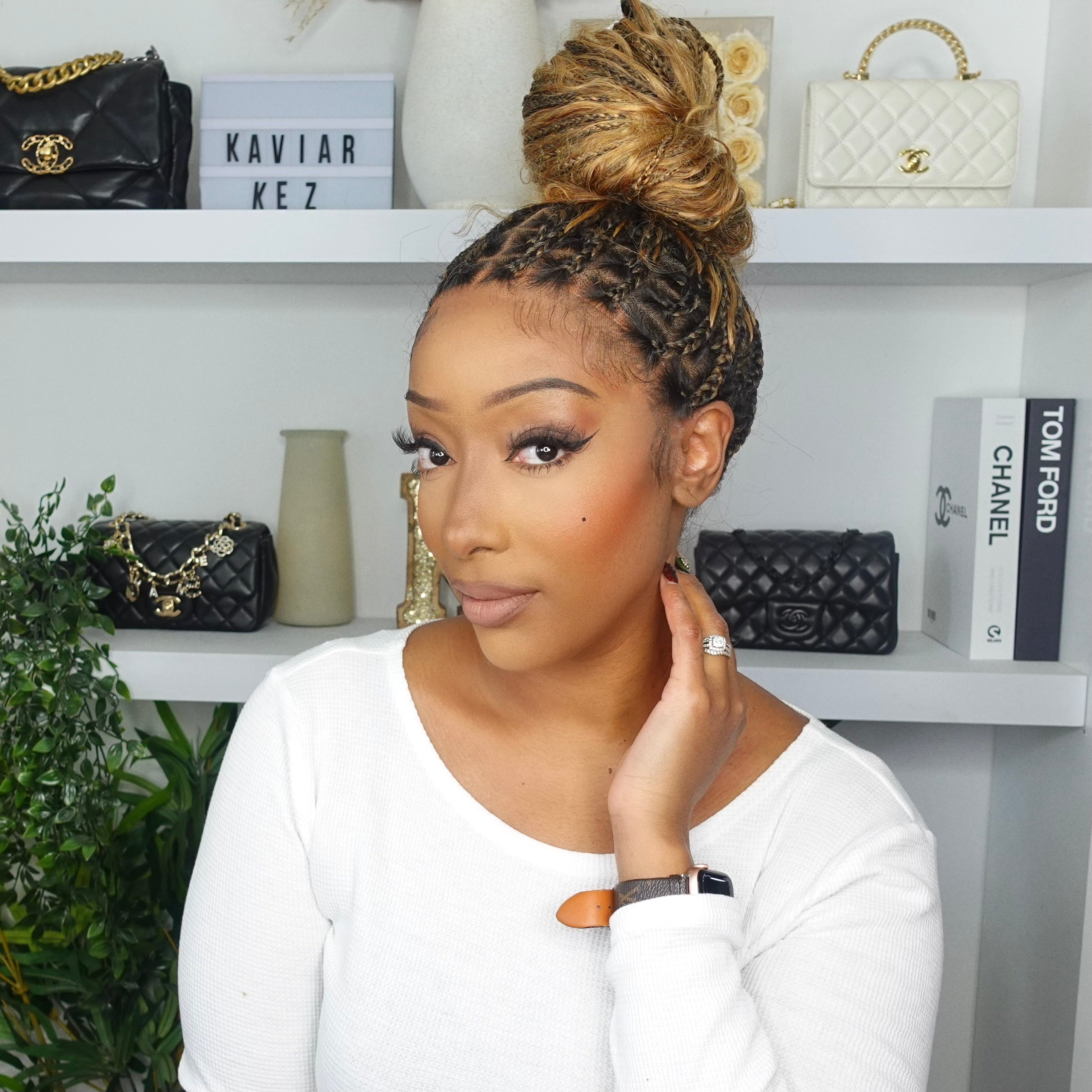 Kiki - 12"-36" Human Hair Deep Wave Curls Pre Bleached Knotless HD Full Lace Boho Box Braided Wig