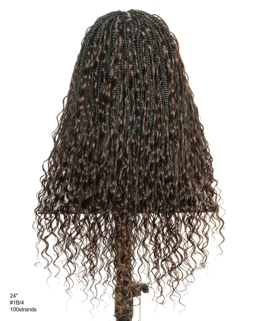 Kiki - 12"-36" Human Hair Deep Wave Curls Pre Bleached Knotless HD Full Lace Boho Box Braided Wig