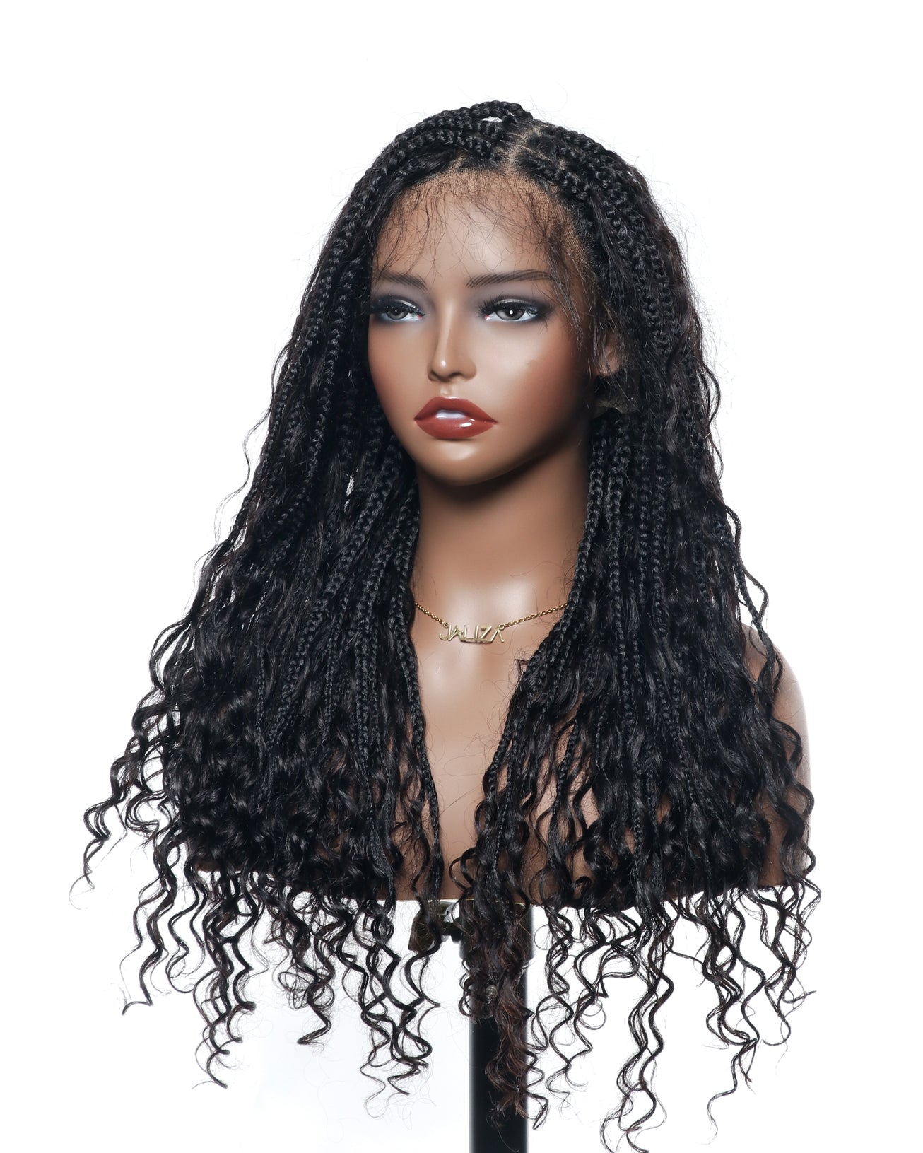 Pre Bleached Human Hair Lace Base 24" HD Full Lace Human Hair Curls Boho Box Braided Wig