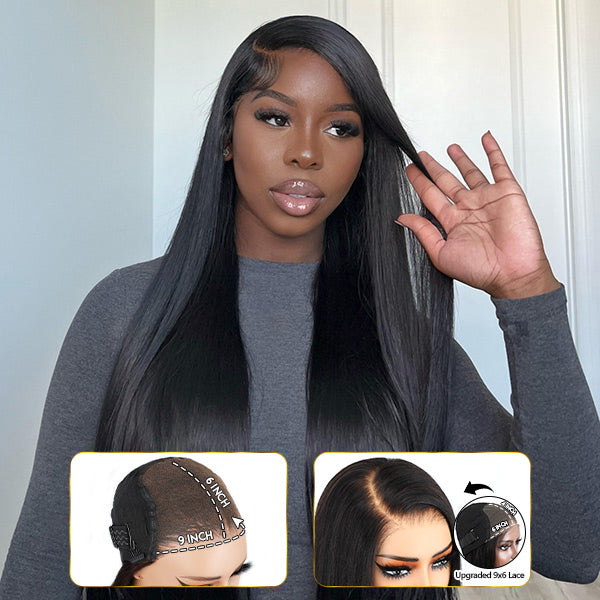 Straight Wear Go Glueless Wigs Bleached Knots Pre Cut Lace Natural Looking Human Hair Wig