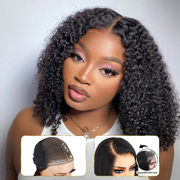 Kinky Curly Pre Bleached Pre Cut Wear Go Glueless Wig Tiny Knots