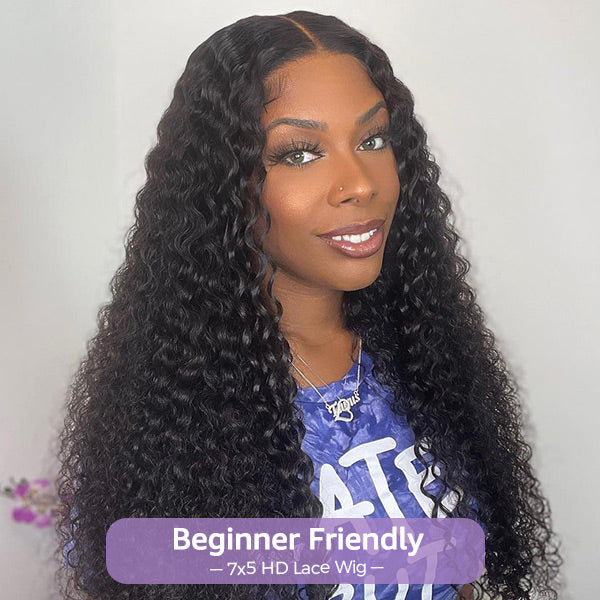 Block Wig Kinky Curly Bleached Knots Wig With Optional Replaceable Zip Lace Tops