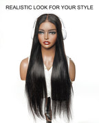 Glamvivi 28" Pre Bleached Glueless 100% Virgin Human Hair HD Lace Straight Wear-to-Go Wig (for US Market Only)
