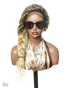 Full Transparent Lace Human Hair Boho Curls Knotless Boho Box Braided Wig 86 Strands