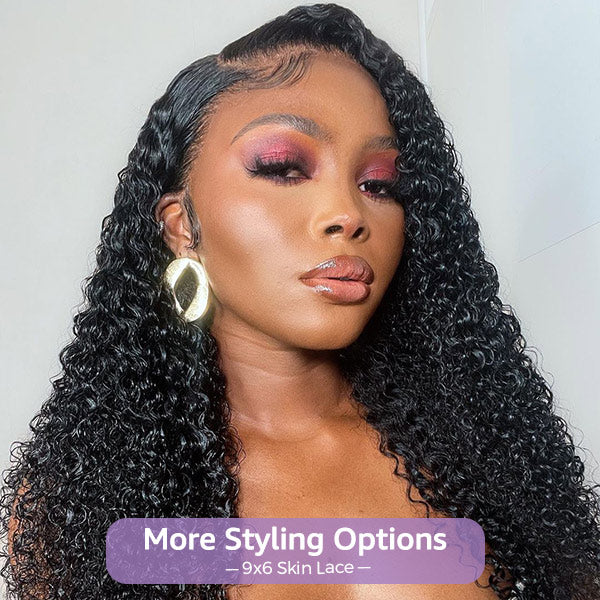 Block Wig Kinky Curly Bleached Knots Wig With Optional Replaceable Zip Lace Tops