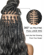 Michelle - Bora Bora Human Hair Body Wave Pre Bleached HD Full Lace Boho Box Braided Wig