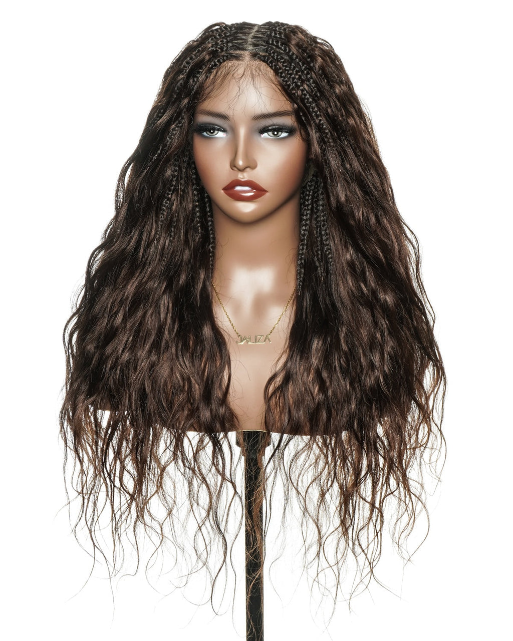 Michelle - Bora Bora Human Hair Body Wave Pre Bleached HD Full Lace Boho Box Braided Wig
