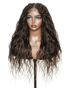 Michelle - Bora Bora Human Hair Body Wave Pre Bleached HD Full Lace Boho Box Braided Wig