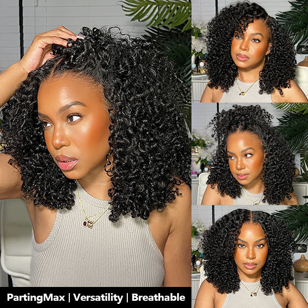 M-Cap Kinky Curly Wear Go Wigs Bleached Knots Pre Cut 9x6 HD Lace Glueless Human Hair Wigs For Women