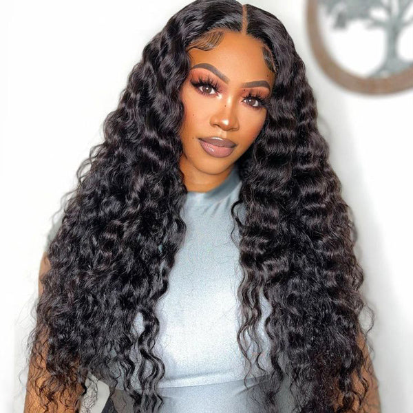 Loose Deep Wear Go Wig Pre-cut 7x5 HD Lace Bleached Knots Human Hair Glueless Wig
