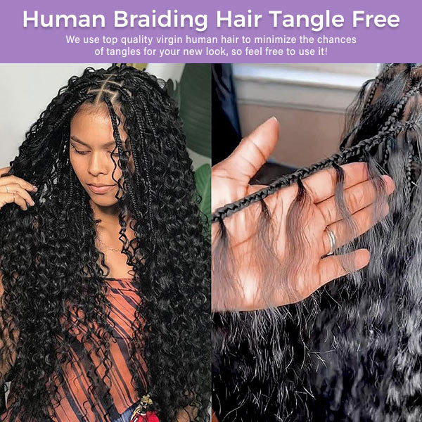 Afro Curly Bulk Human Hair Knotless Human Braiding Hair No Weft 1/3/5 Packs